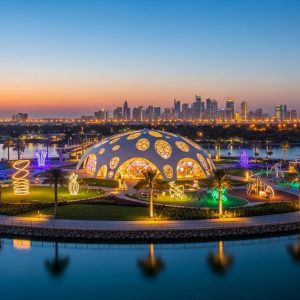 Beautiful gardens on Al Noor Island Tour in Sharjah
