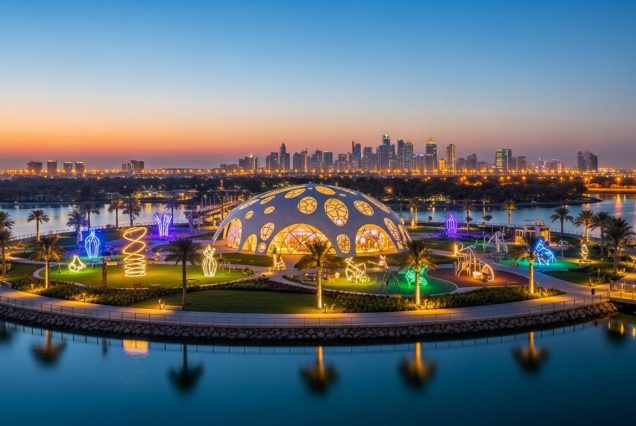 Beautiful gardens on Al Noor Island Tour in Sharjah