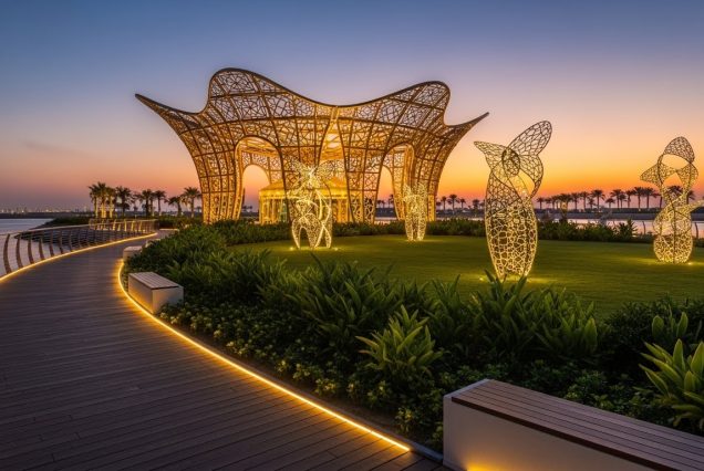 Family enjoying Al Noor Island Tour during evening timings