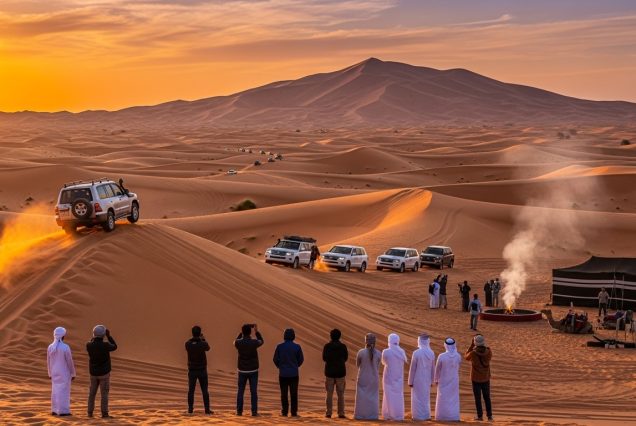 BBQ dinner setup at Liwa Desert camp