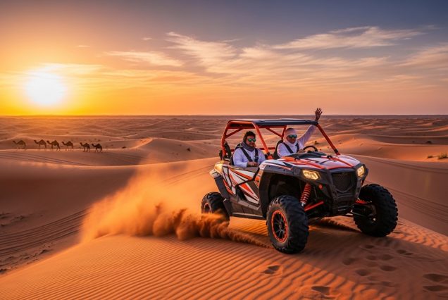 Dune buggy ride in Liwa Desert during desert safari