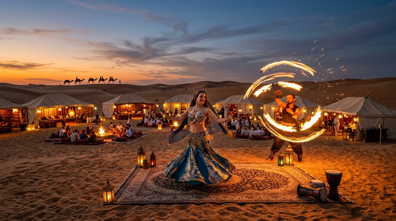 Dubai Desert Safari with Belly Dance & Fire Show